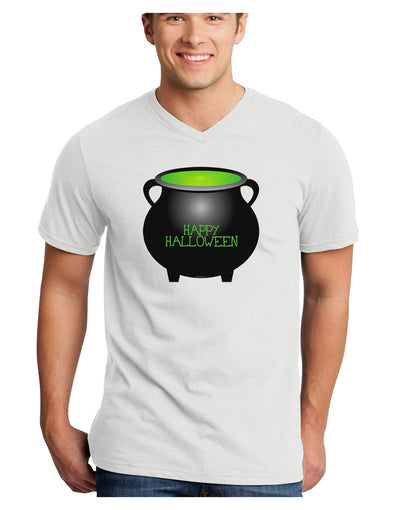 Witches Cauldron Happy Halloween Adult V-Neck T-shirt-Mens V-Neck T-Shirt-TooLoud-White-Small-Davson Sales