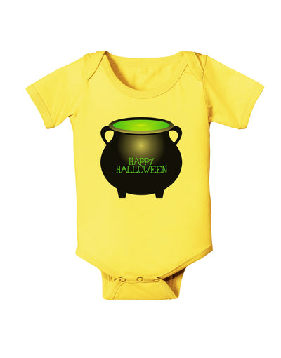 Witches Cauldron Happy Halloween Baby Romper Bodysuit-Baby Romper-TooLoud-Yellow-06-Months-Davson Sales