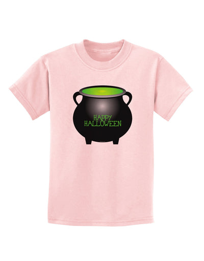 Witches Cauldron Happy Halloween Childrens T-Shirt-Childrens T-Shirt-TooLoud-PalePink-X-Small-Davson Sales