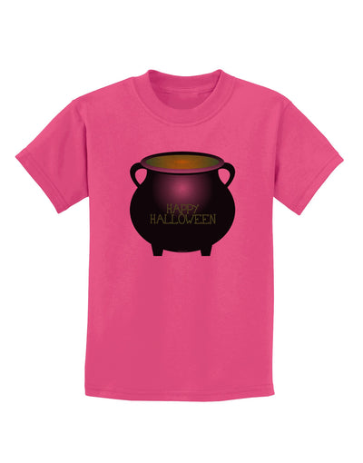 Witches Cauldron Happy Halloween Childrens T-Shirt-Childrens T-Shirt-TooLoud-Sangria-X-Small-Davson Sales