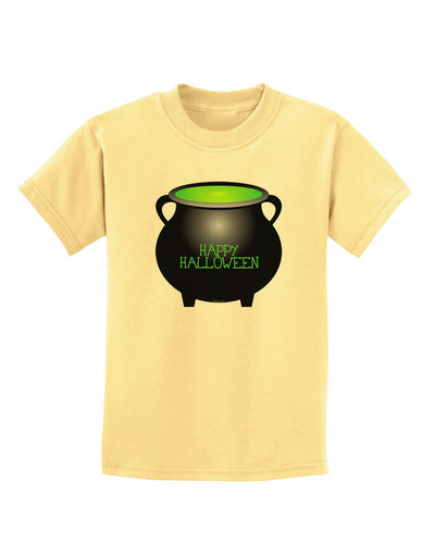 Witches Cauldron Happy Halloween Childrens T-Shirt-Childrens T-Shirt-TooLoud-Daffodil-Yellow-X-Small-Davson Sales