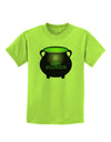 Witches Cauldron Happy Halloween Childrens T-Shirt-Childrens T-Shirt-TooLoud-Lime-Green-X-Small-Davson Sales