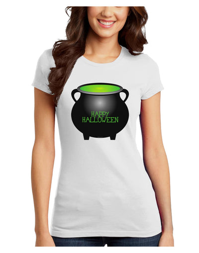 Witches Cauldron Happy Halloween Juniors T-Shirt-Womens Juniors T-Shirt-TooLoud-White-Juniors Fitted XS-Davson Sales