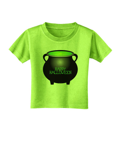 Witches Cauldron Happy Halloween Toddler T-Shirt-Toddler T-Shirt-TooLoud-Lime-Green-2T-Davson Sales