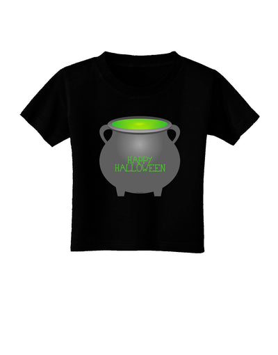 Witches Cauldron Happy Halloween Toddler T-Shirt Dark-Toddler T-Shirt-TooLoud-Black-2T-Davson Sales