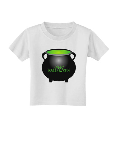 Witches Cauldron Happy Halloween Toddler T-Shirt-Toddler T-Shirt-TooLoud-White-2T-Davson Sales