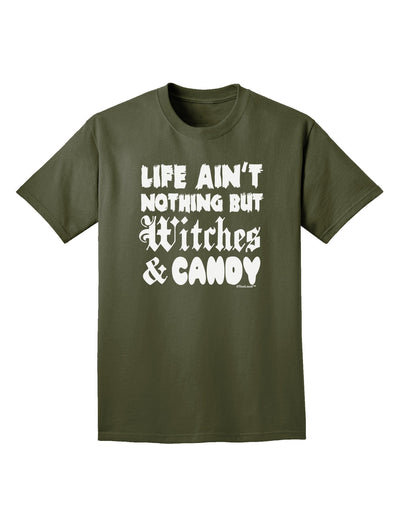 Witches and Candy Adult Dark T-Shirt-Mens T-Shirt-TooLoud-Military-Green-Small-Davson Sales