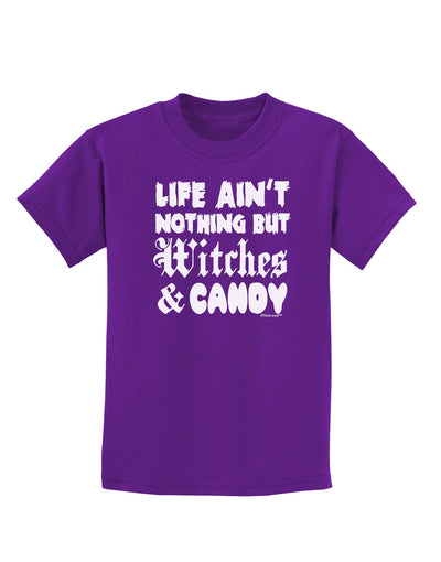 Witches and Candy Childrens Dark T-Shirt-Childrens T-Shirt-TooLoud-Purple-X-Small-Davson Sales