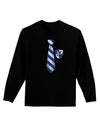 Wizard Tie Blue and Silver Adult Long Sleeve Dark T-Shirt-TooLoud-Black-Small-Davson Sales