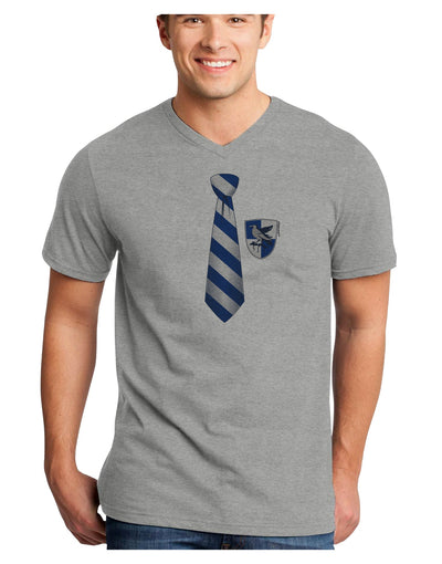 Wizard Tie Blue and Silver Adult V-Neck T-shirt-Mens V-Neck T-Shirt-TooLoud-HeatherGray-Small-Davson Sales