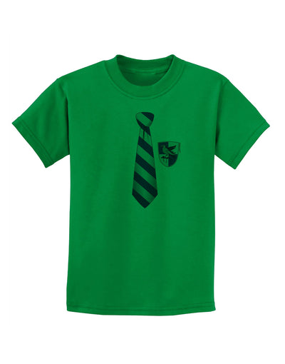 Wizard Tie Blue and Silver Childrens T-Shirt-Childrens T-Shirt-TooLoud-Kelly-Green-X-Small-Davson Sales