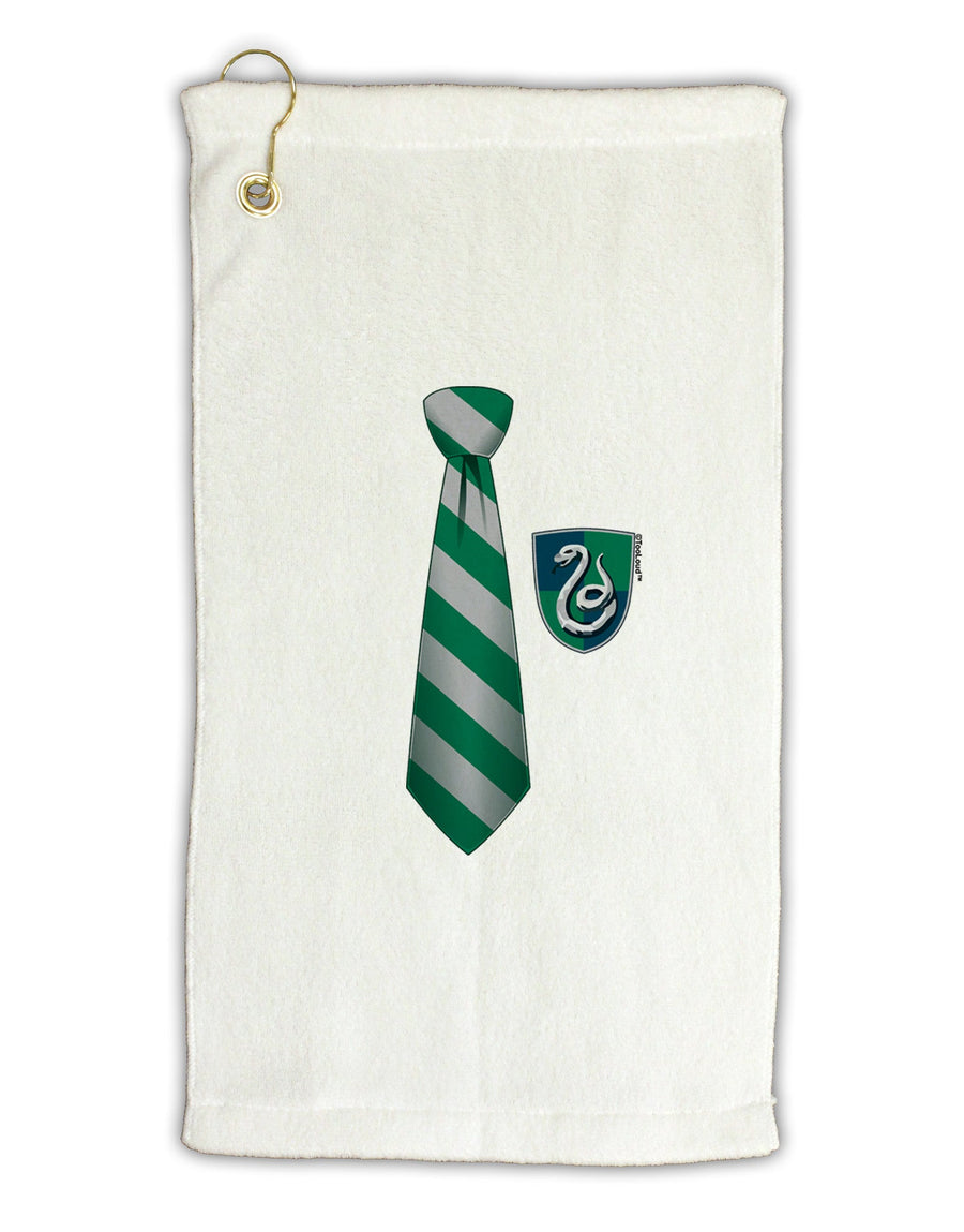 Wizard Tie Green and Silver Micro Terry Gromet Golf Towel 11&#x22;x19-Golf Towel-TooLoud-White-Davson Sales