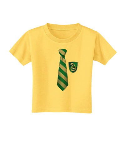 Wizard Tie Green and Silver Toddler T-Shirt-Toddler T-Shirt-TooLoud-Yellow-2T-Davson Sales