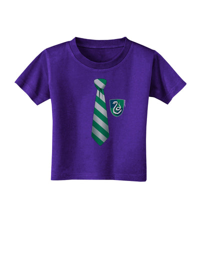 Wizard Tie Green and Silver Toddler T-Shirt Dark-Toddler T-Shirt-TooLoud-Purple-2T-Davson Sales