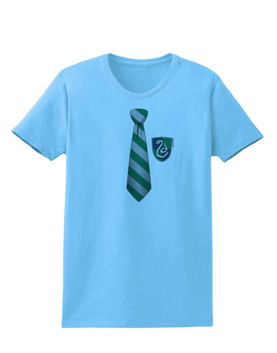 Wizard Tie Green and Silver Womens T-Shirt-Womens T-Shirt-TooLoud-Aquatic-Blue-X-Small-Davson Sales