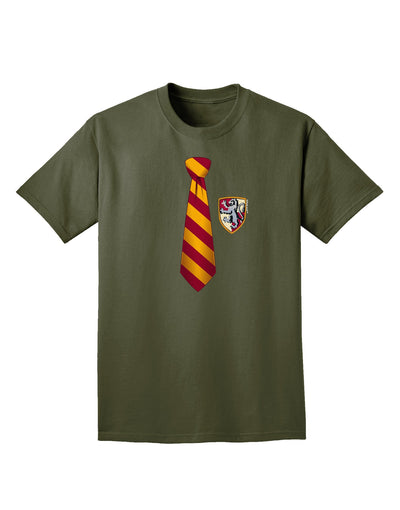 Wizard Tie Red and Yellow Adult Dark T-Shirt-Mens T-Shirt-TooLoud-Military-Green-Small-Davson Sales