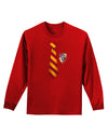 Wizard Tie Red and Yellow Adult Long Sleeve Dark T-Shirt-TooLoud-Red-Small-Davson Sales