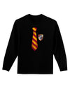 Wizard Tie Red and Yellow Adult Long Sleeve Dark T-Shirt-TooLoud-Black-Small-Davson Sales