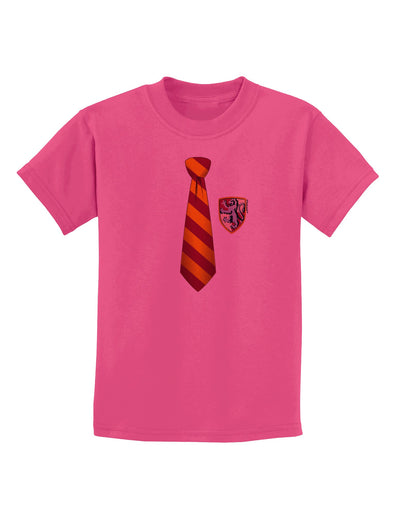 Wizard Tie Red and Yellow Childrens T-Shirt-Childrens T-Shirt-TooLoud-Sangria-X-Small-Davson Sales