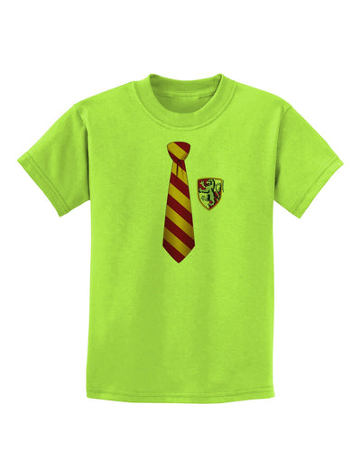 Wizard Tie Red and Yellow Childrens T-Shirt-Childrens T-Shirt-TooLoud-Lime-Green-X-Small-Davson Sales