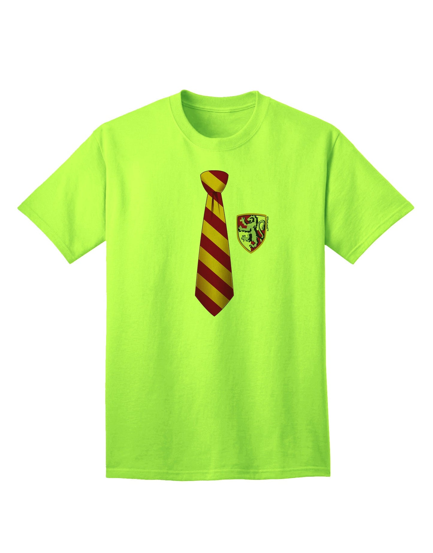 Wizard Tie Red and Yellow - Premium Adult T-Shirt for Enthusiasts-Mens T-shirts-TooLoud-Neon-Green-Small-Davson Sales