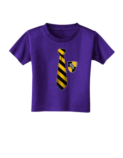 Wizard Tie Yellow and Black Toddler T-Shirt Dark-Toddler T-Shirt-TooLoud-Purple-2T-Davson Sales