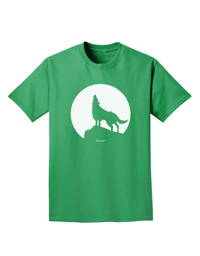 Wolf Howling at the Moon - Design #1 Adult Dark T-Shirt by TooLoud-Mens T-Shirt-TooLoud-Kelly-Green-Small-Davson Sales