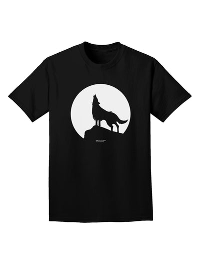 Wolf Howling at the Moon - Design #1 Adult Dark T-Shirt by TooLoud-Mens T-Shirt-TooLoud-Black-Small-Davson Sales