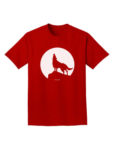 Wolf Howling at the Moon - Design #1 Adult Dark T-Shirt by TooLoud-Mens T-Shirt-TooLoud-Red-Small-Davson Sales