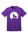 Wolf Howling at the Moon - Design #1 Adult Dark T-Shirt by TooLoud-Mens T-Shirt-TooLoud-Purple-Small-Davson Sales