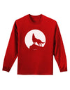 Wolf Howling at the Moon - Design #1 Adult Long Sleeve Dark T-Shirt by TooLoud-TooLoud-Red-Small-Davson Sales