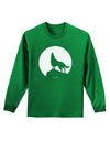 Wolf Howling at the Moon - Design #1 Adult Long Sleeve Dark T-Shirt by TooLoud-TooLoud-Kelly-Green-Small-Davson Sales