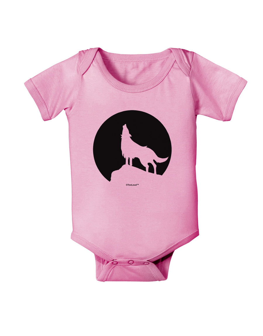 Wolf Howling at the Moon - Design #1 Baby Romper Bodysuit by TooLoud-Baby Romper-TooLoud-White-06-Months-Davson Sales