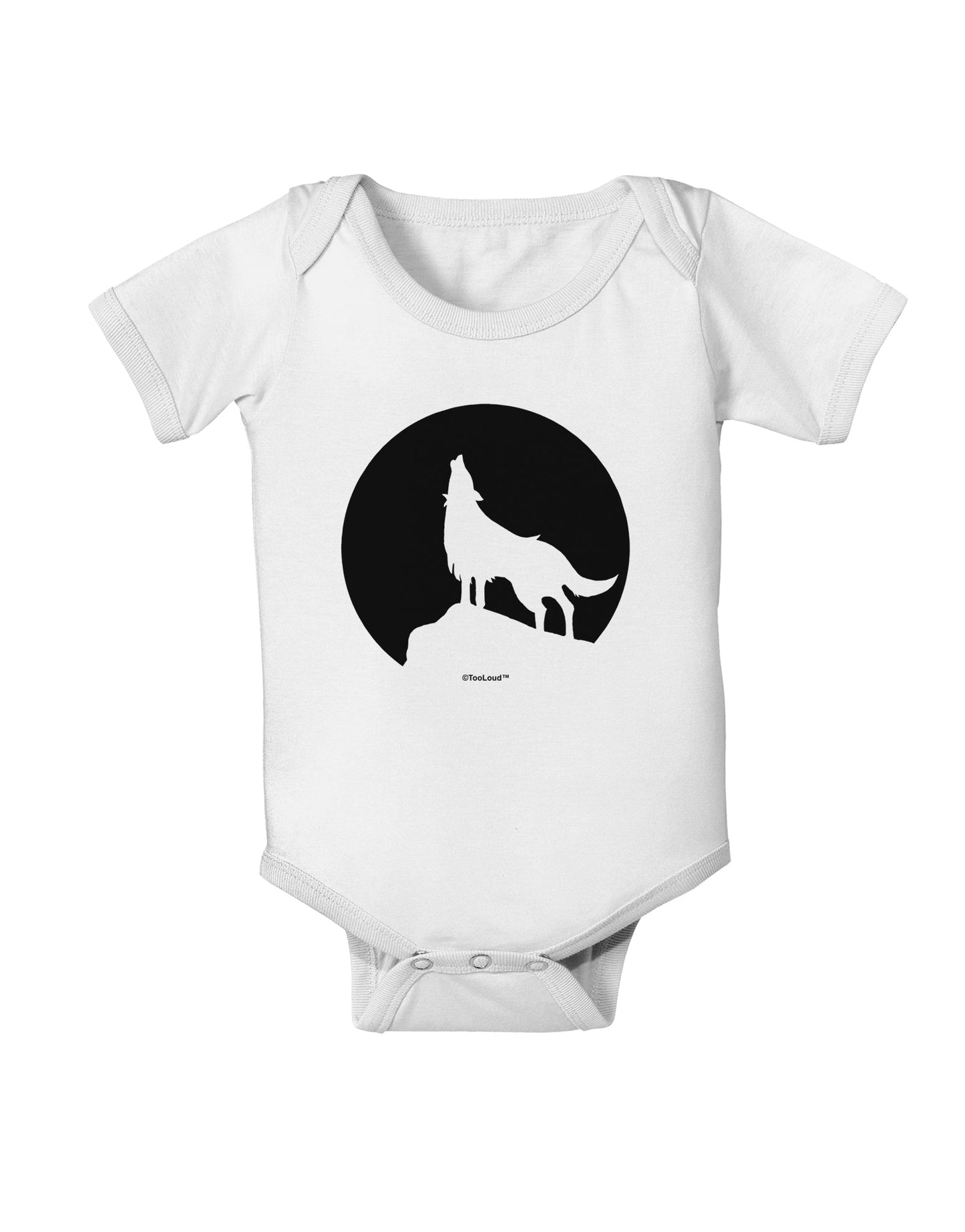 Wolf Howling at the Moon - Design #1 Baby Romper Bodysuit by TooLoud-Baby Romper-TooLoud-White-06-Months-Davson Sales