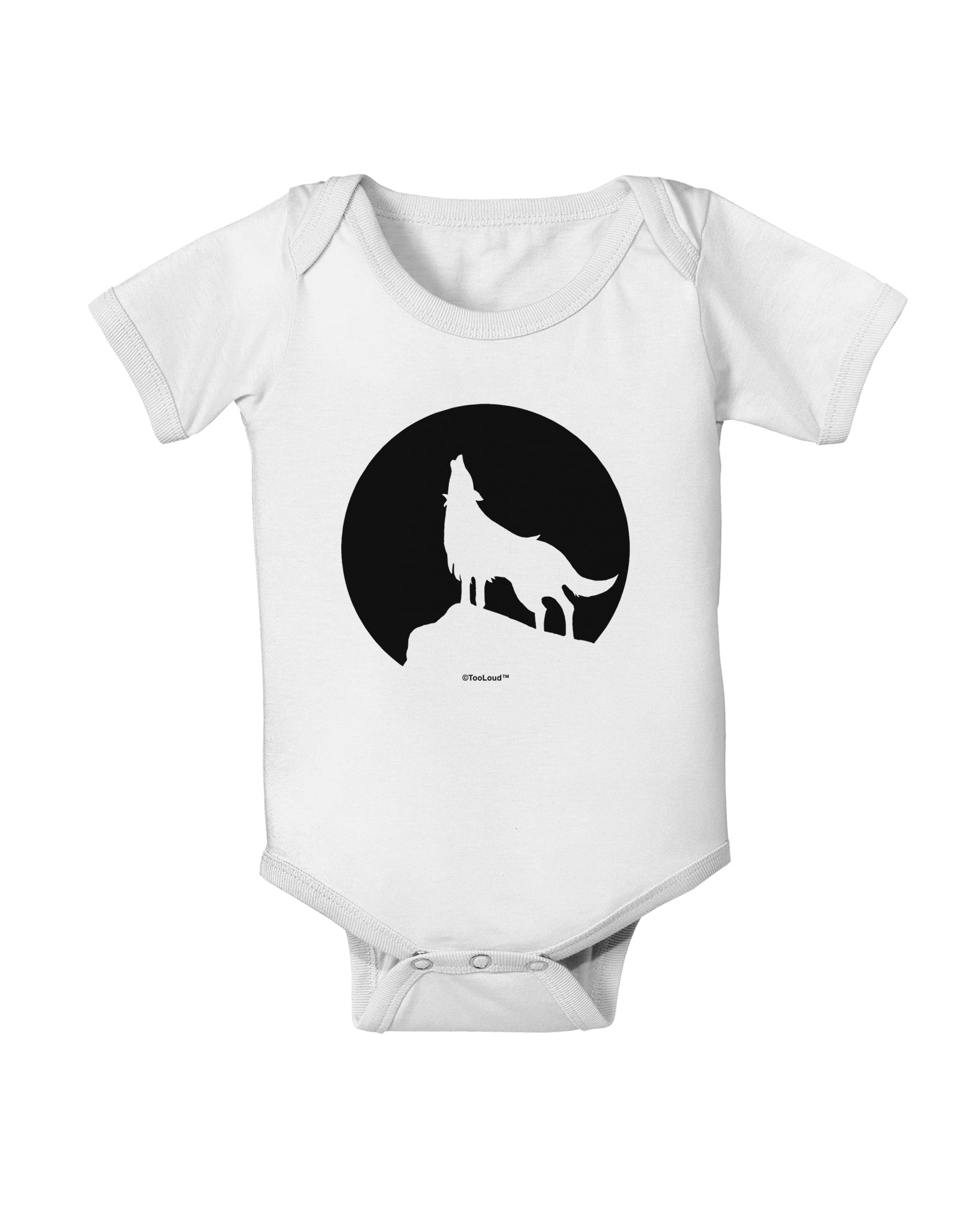 Wolf Howling at the Moon - Design #1 Baby Romper Bodysuit by TooLoud-Baby Romper-TooLoud-White-06-Months-Davson Sales