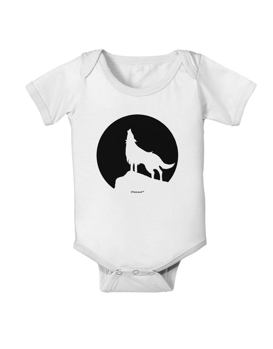 Wolf Howling at the Moon - Design #1 Baby Romper Bodysuit by TooLoud-Baby Romper-TooLoud-White-06-Months-Davson Sales