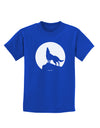 Wolf Howling at the Moon - Design #1 Childrens Dark T-Shirt by TooLoud-Childrens T-Shirt-TooLoud-Royal-Blue-X-Small-Davson Sales