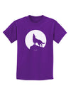 Wolf Howling at the Moon - Design #1 Childrens Dark T-Shirt by TooLoud-Childrens T-Shirt-TooLoud-Purple-X-Small-Davson Sales