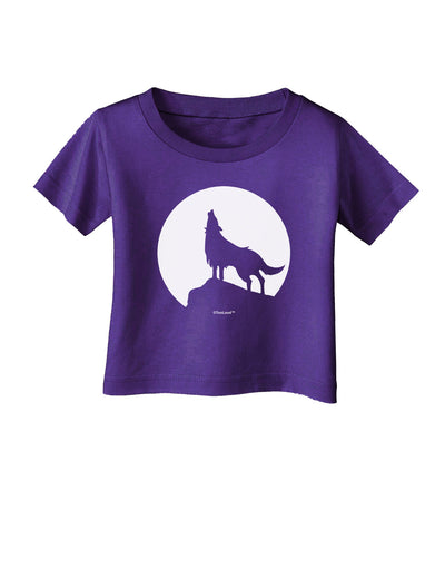 Wolf Howling at the Moon - Design #1 Infant T-Shirt Dark by TooLoud-Infant T-Shirt-TooLoud-Purple-06-Months-Davson Sales