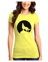 Wolf Howling at the Moon - Design #1 Juniors T-Shirt by TooLoud-Womens Juniors T-Shirt-TooLoud-Yellow-Juniors Fitted X-Small-Davson Sales