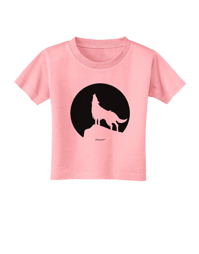 Wolf Howling at the Moon - Design #1 Toddler T-Shirt by TooLoud-Toddler T-Shirt-TooLoud-Candy-Pink-2T-Davson Sales