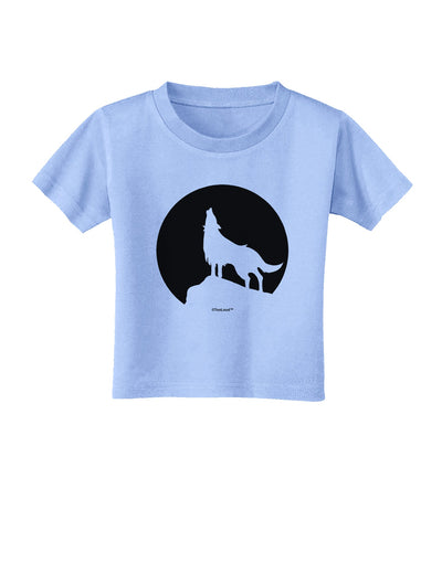 Wolf Howling at the Moon - Design #1 Toddler T-Shirt by TooLoud-Toddler T-Shirt-TooLoud-Aquatic-Blue-2T-Davson Sales