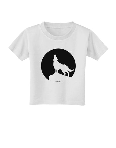 Wolf Howling at the Moon - Design #1 Toddler T-Shirt by TooLoud-Toddler T-Shirt-TooLoud-White-2T-Davson Sales