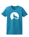 Wolf Howling at the Moon - Design #1 Womens Dark T-Shirt by TooLoud-Womens T-Shirt-TooLoud-Turquoise-X-Small-Davson Sales