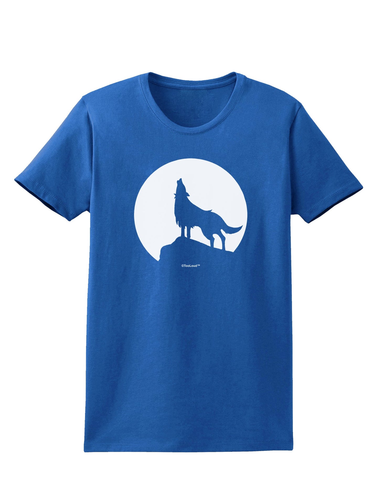 Wolf Howling at the Moon - Design #1 Womens Dark T-Shirt by TooLoud-Womens T-Shirt-TooLoud-Royal-Blue-X-Small-Davson Sales