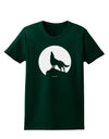 Wolf Howling at the Moon - Design #1 Womens Dark T-Shirt by TooLoud-Womens T-Shirt-TooLoud-Forest-Green-Small-Davson Sales