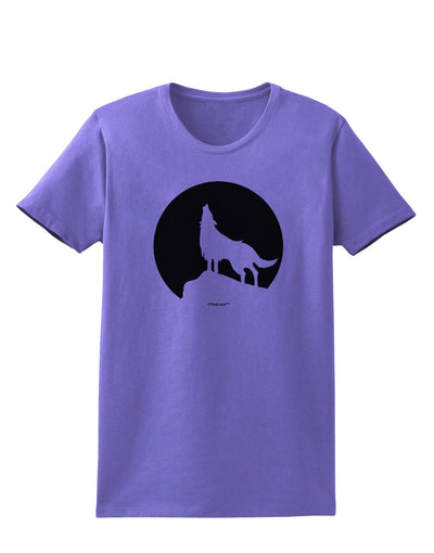 Wolf Howling at the Moon - Design #1 Womens T-Shirt by TooLoud-Womens T-Shirt-TooLoud-Violet-X-Small-Davson Sales