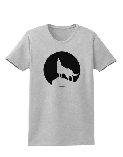 Wolf Howling at the Moon - Design #1 Womens T-Shirt by TooLoud-Womens T-Shirt-TooLoud-AshGray-X-Small-Davson Sales