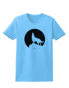 Wolf Howling at the Moon - Design #1 Womens T-Shirt by TooLoud-Womens T-Shirt-TooLoud-Aquatic-Blue-X-Small-Davson Sales