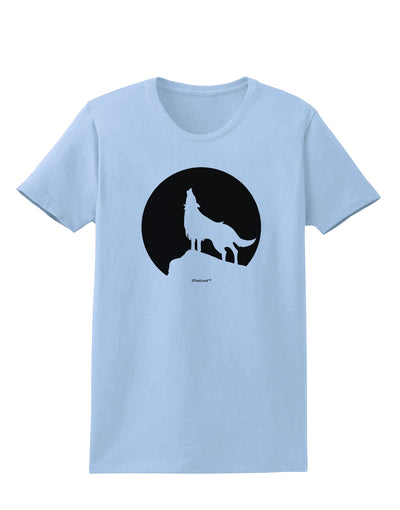 Wolf Howling at the Moon - Design #1 Womens T-Shirt by TooLoud-Womens T-Shirt-TooLoud-Light-Blue-X-Small-Davson Sales